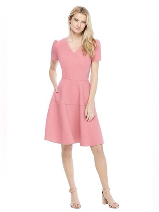 Dresses & Skirts - Gal Meets Glam Sz 8 Collection Kate V-Neck Fit & Flare Dress in Rosetta Pink